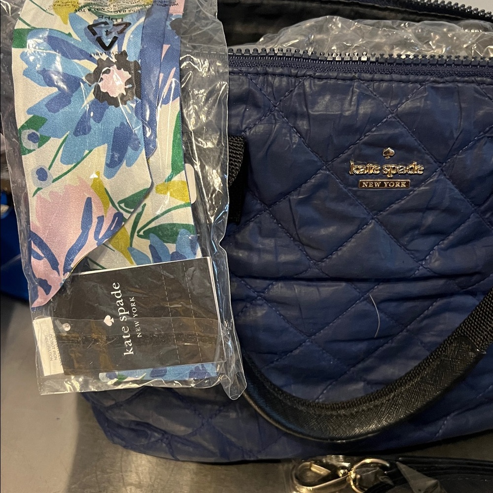 Kate Spade Navy Quilted Crossbody Bag